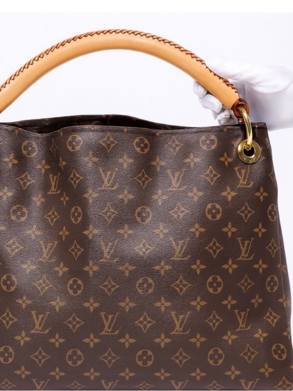 Louis Vuitton Artsy MM Shoulder Bag Monogram Canvas Brown Braided Handle - Picture 4 of 12